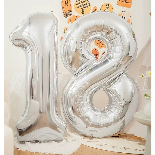 50-inch Number Balloon (Silver)