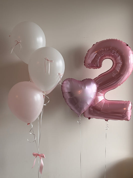 Blush Pink Birthday Number Balloon Set