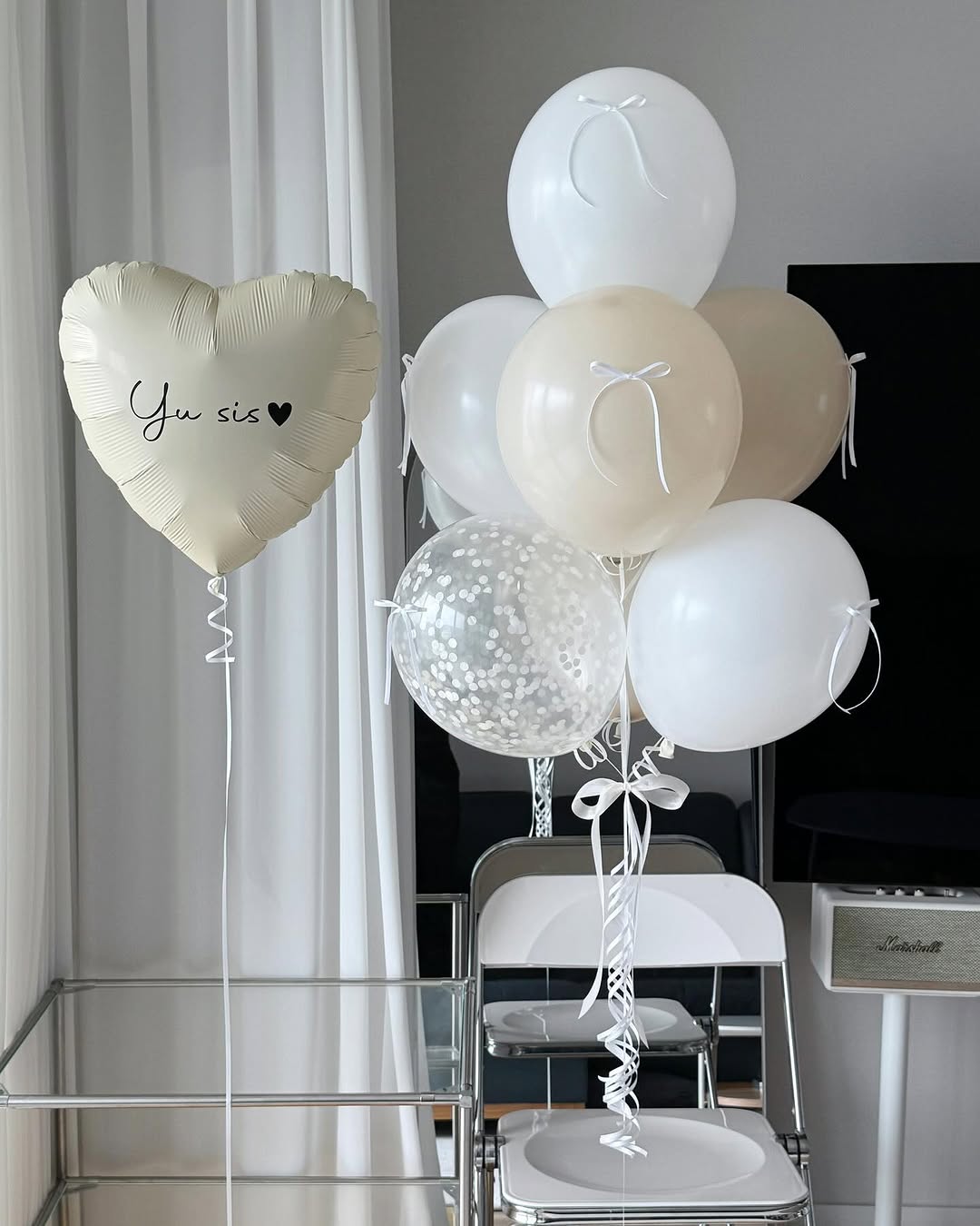Balloon Set with Heart Balloon and Confetti Balloon