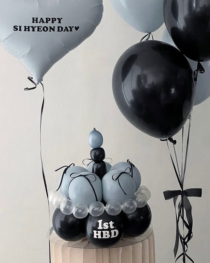 Balloon Set with Heart Balloon and 1st Birthday Balloon Cake